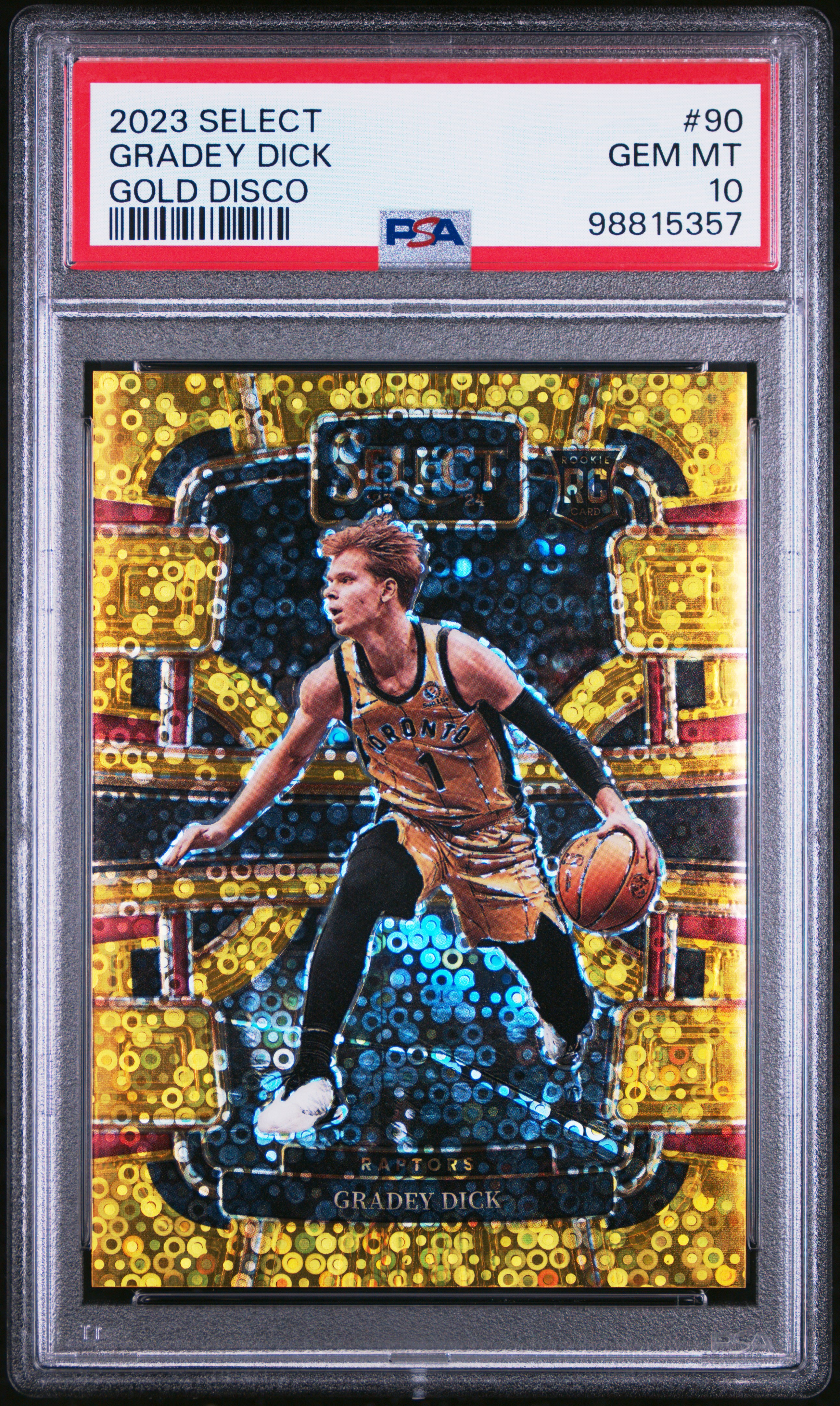 2023 Panini Select Gradey Dick #90 (Gold Disco) Gem Mt 10 front