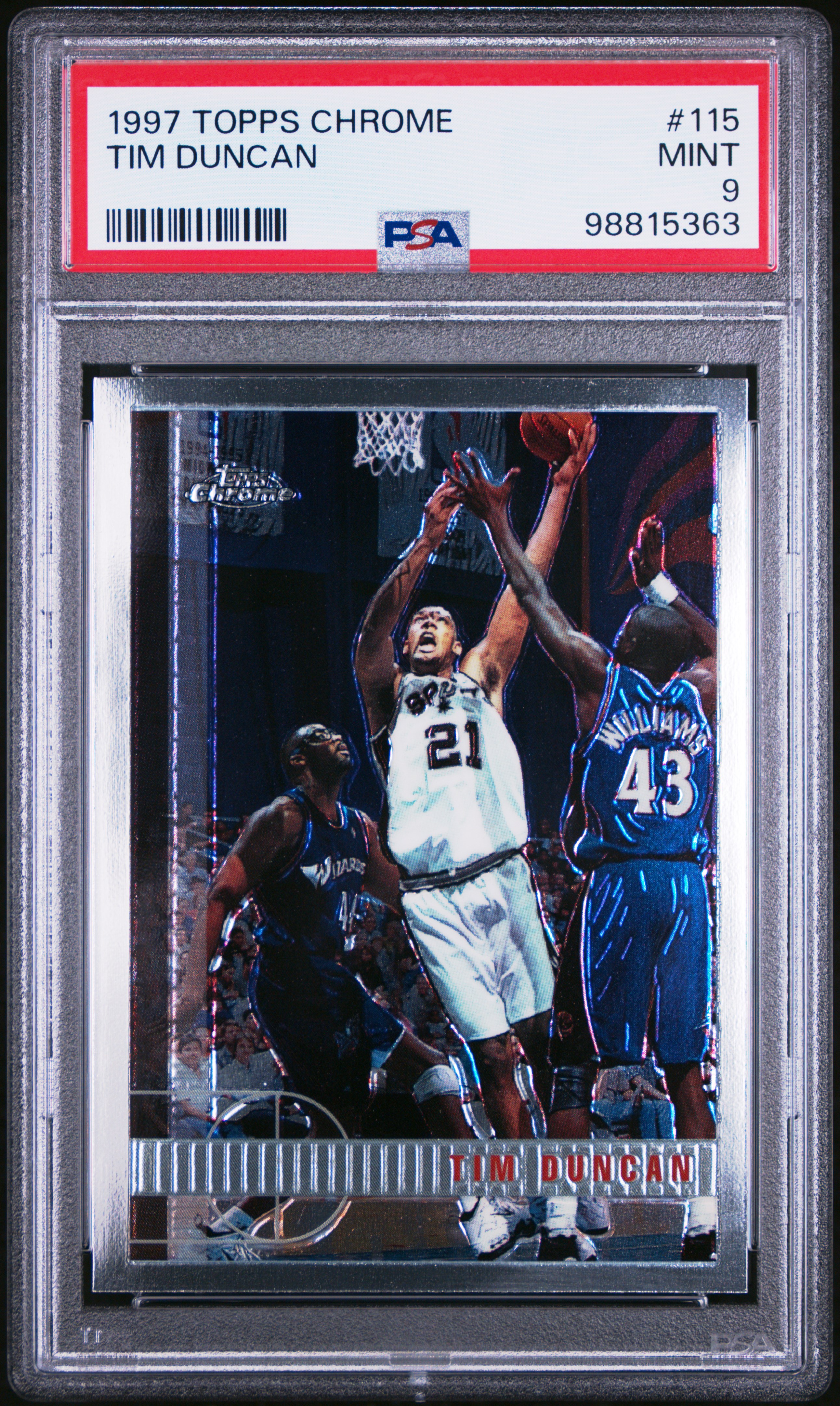 1997 Topps Chrome Tim Duncan #115 Mint 9 front