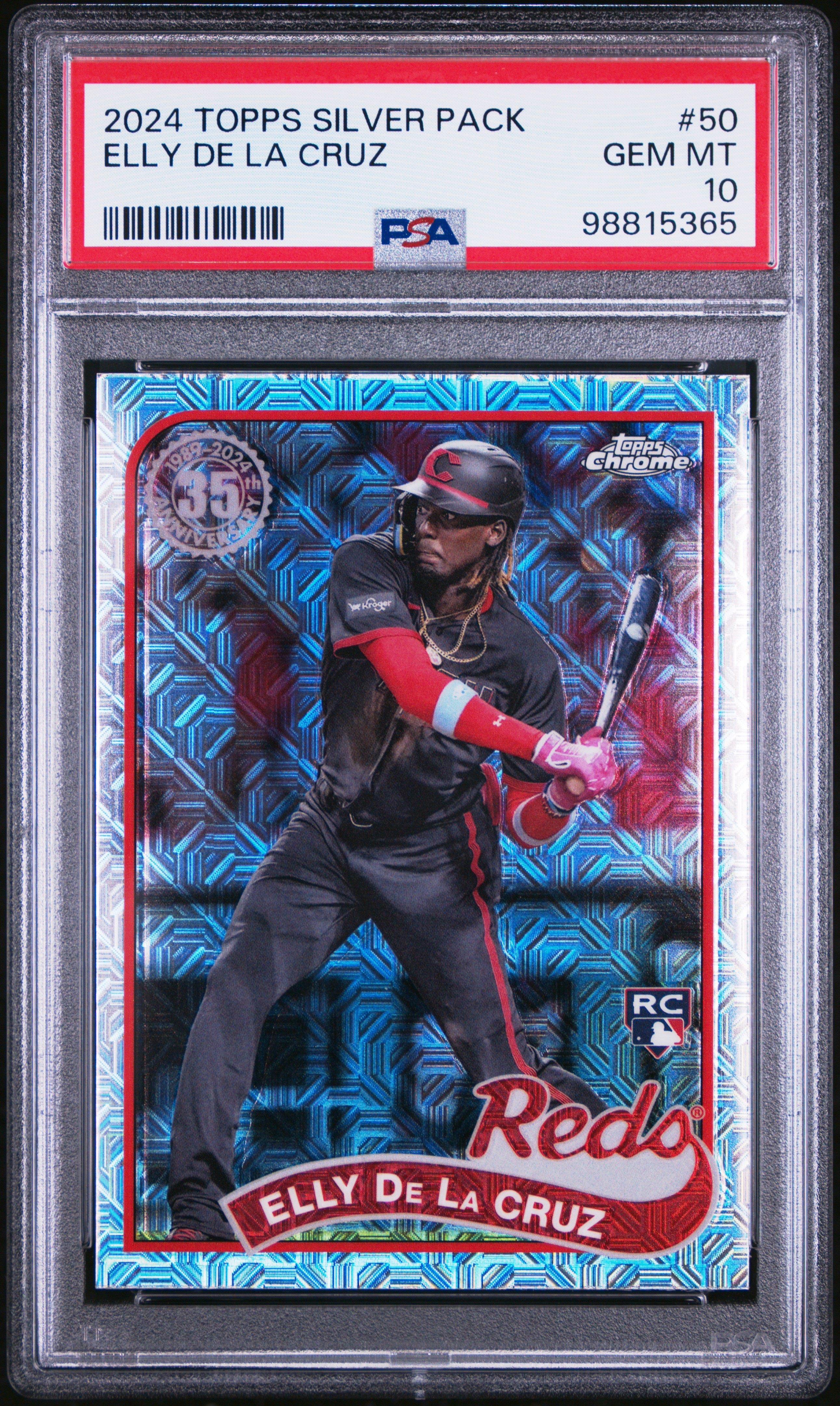 2024 Topps Silver Pack 1989 Chrome Promo Elly De La Cruz #50 Gem Mt 10 front