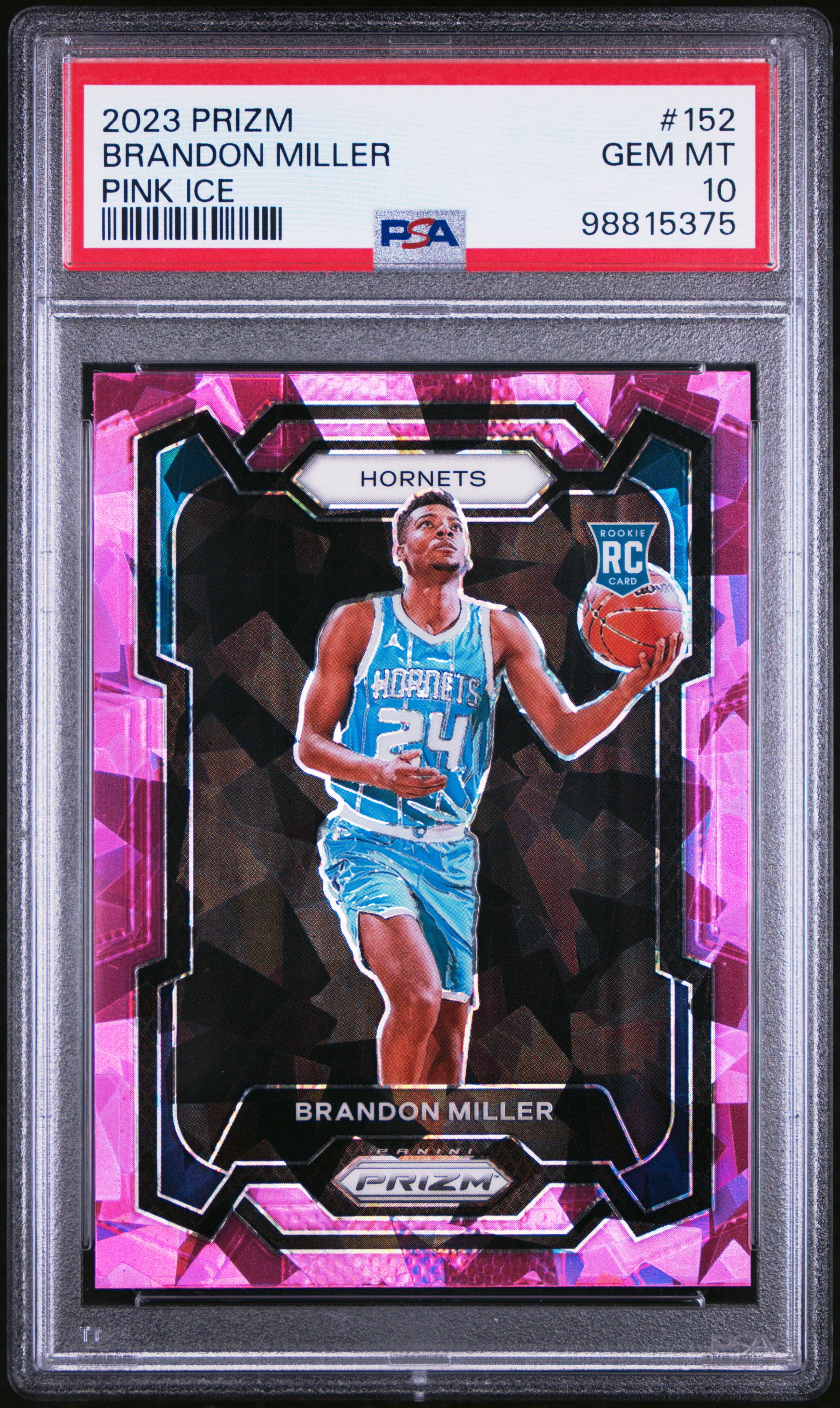 2023 Panini Prizm Brandon Miller #152 (Pink Ice) Gem Mt 10 front