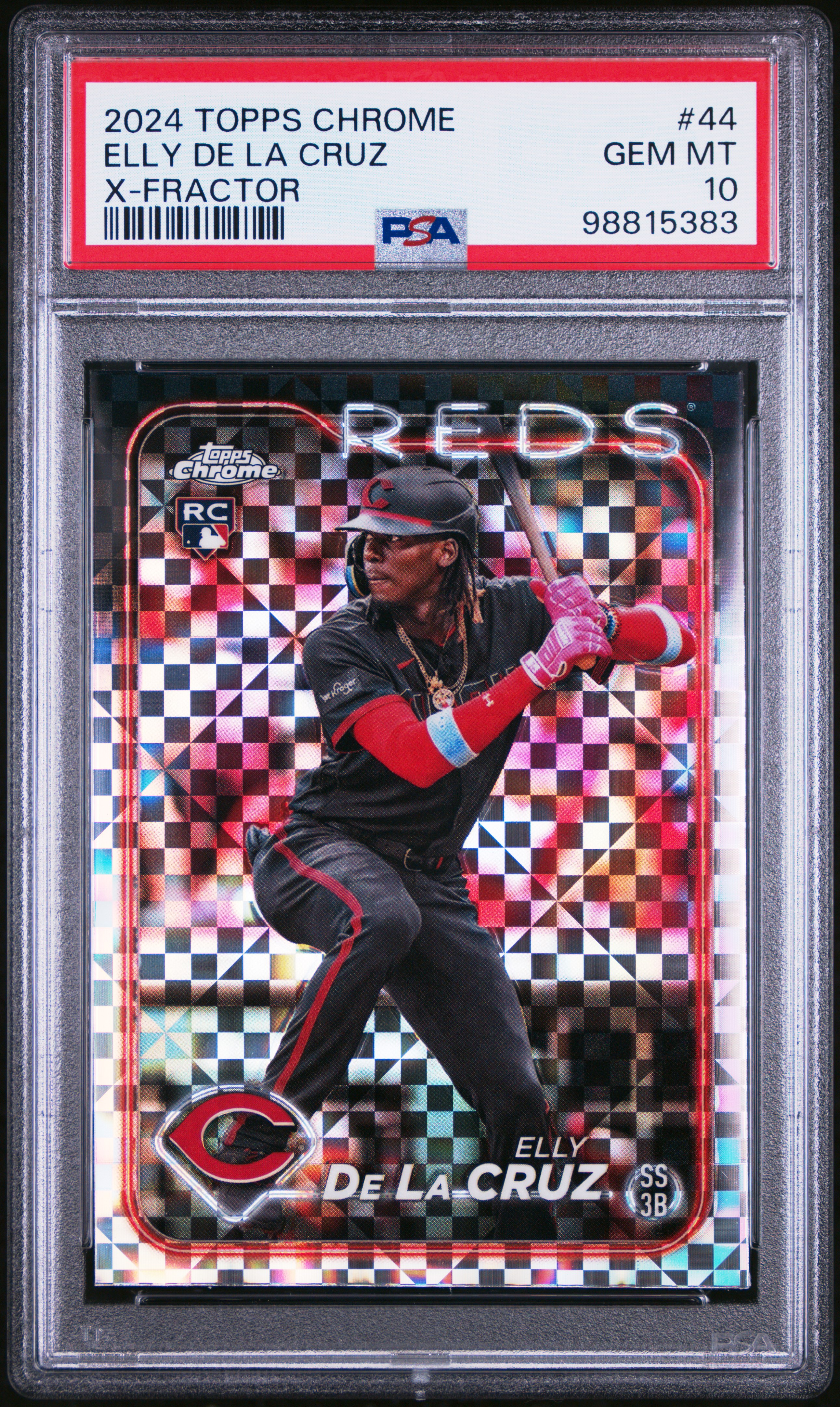 2024 Topps Chrome Elly De La Cruz #44 (X-Fractor) Gem Mt 10 front