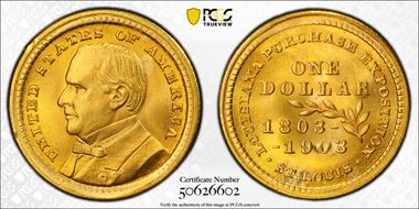 1903 G$1 LA Purchase, McKinley MS67+