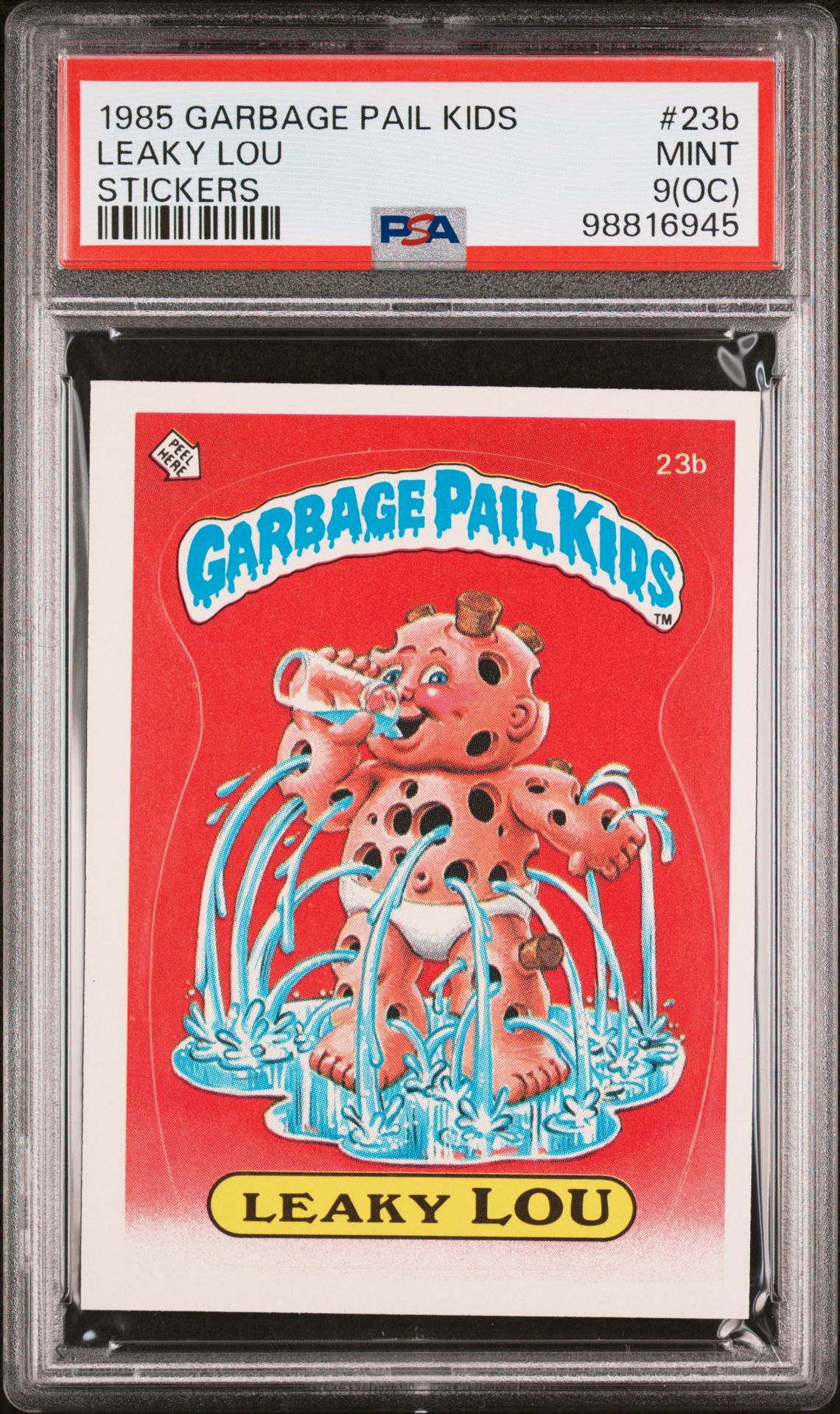 1985 Topps GARBAGE PAIL KIDS STICKERS #23B Leaky Lou front