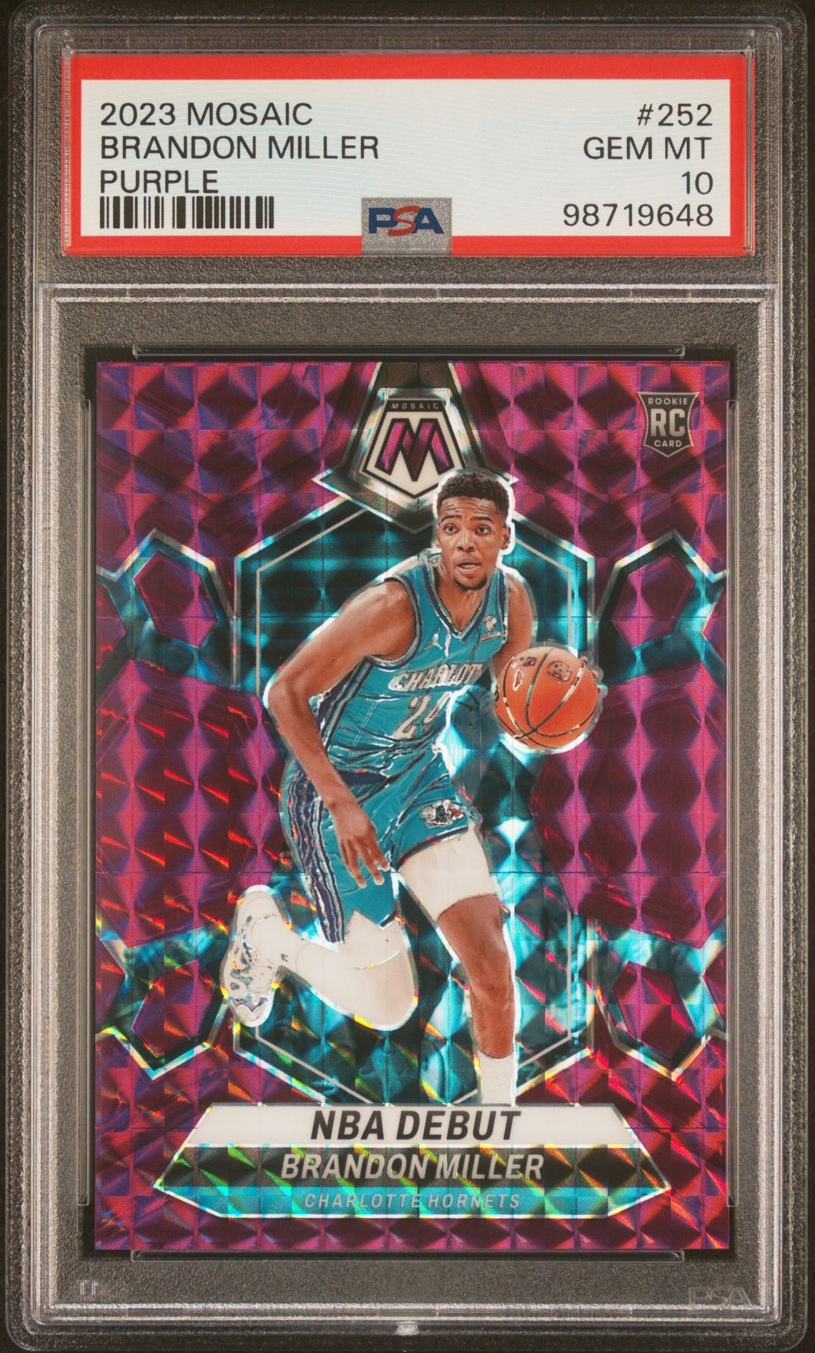 2023 Panini PANINI MOSAIC PURPLE #252 Brandon Miller front