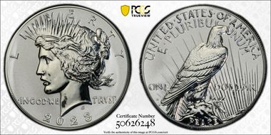 2023-S $1 Peace Dollar Rev PR Two-Coin Reverse Proof Set PR70