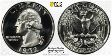 1952 25C PR68