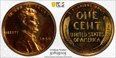 1936 1C Brilliant PR64RD