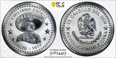 (2024) Medal Emiliano Zapata 1oz Ag Rev PR PR70