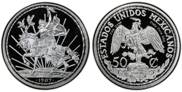 "1907" (2022) Medal Caballito Tribute 50C SP69