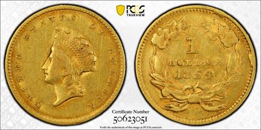 1854 G$1 Type 2 XF40