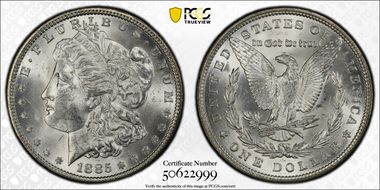 1885 $1 MS62