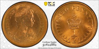 1971 1/2p S-A1 New Penny MS64RD