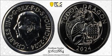 2024 £5 Tudor Dragon MS69