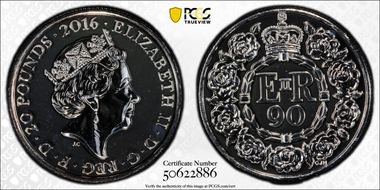 2016 £20 S-N4 Queen's 90th Birthday MS67