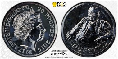 2015 £20 S-N2 Churchill Ag MS65