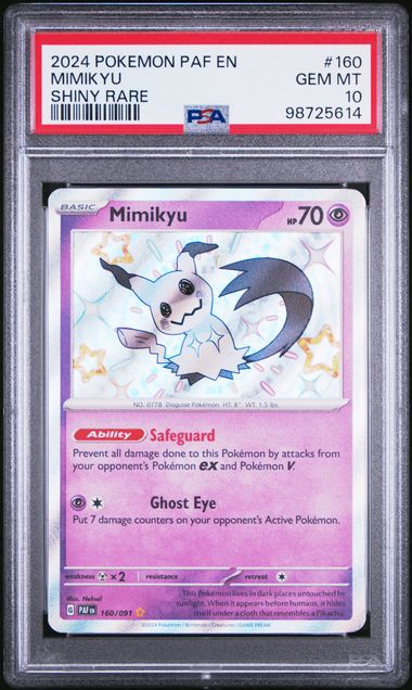 2024 Pokemon Paldean Fates Shiny Rare SHINY RARE #160 Mimikyu front