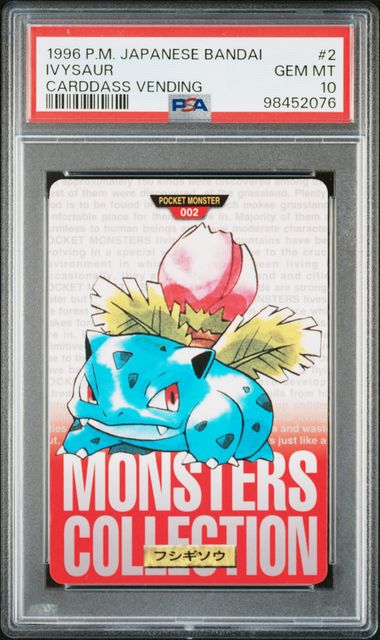 Ivysaur card PSA 10, cert 98452076