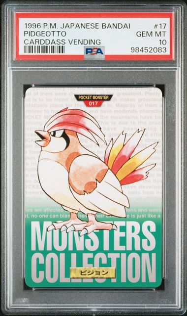 Pidgeotto card PSA 10, cert 98452083