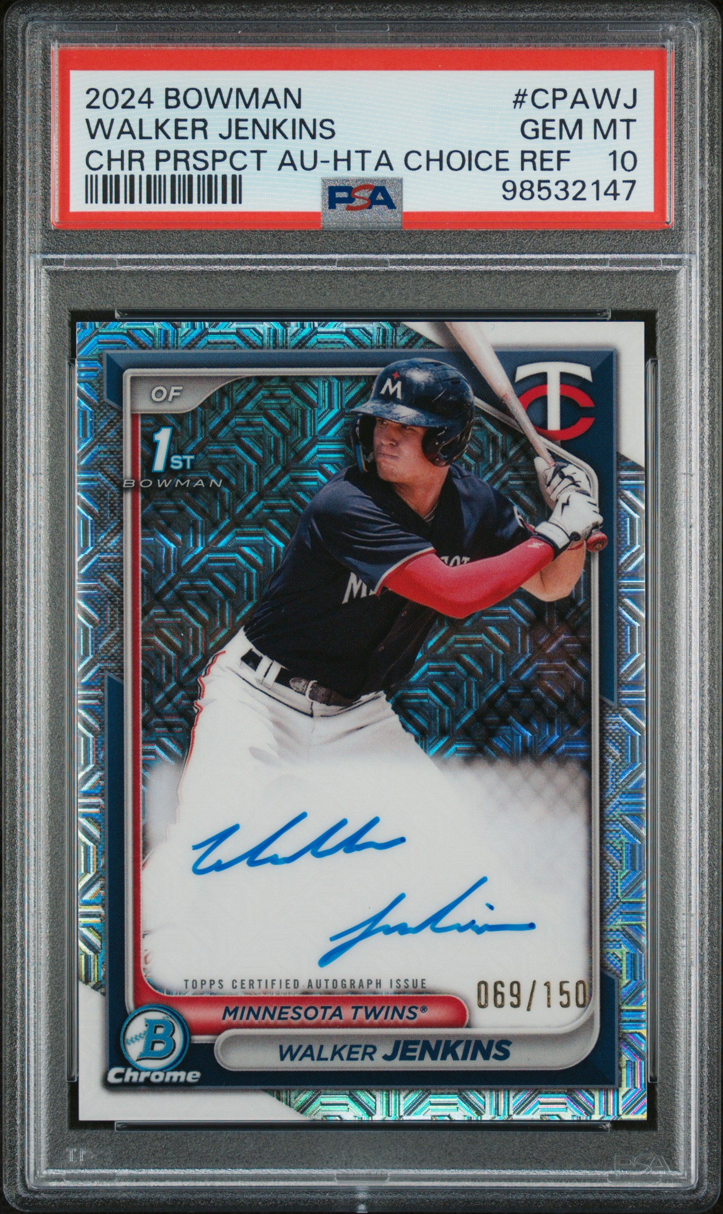 Walker Jenkins 2024 Bowman Chrome Prospect Autographs
