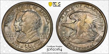 1921 50C Alabama MS67