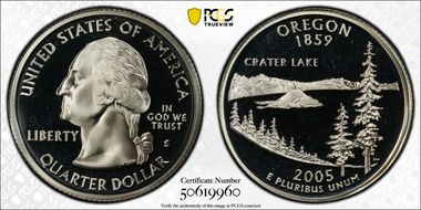 2005-S 25C Oregon Silver PR69DCAM