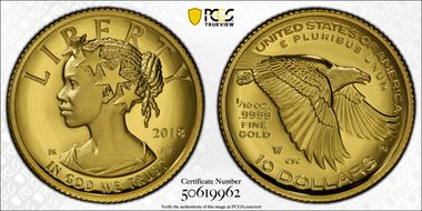 2018-W $10 American Liberty High Relief PR70DCAM