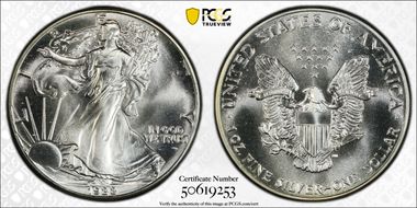 1988 $1 Silver Eagle MS68