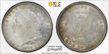 1878 8TF $1 VAM 4, Denticle Chip MS61