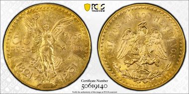 1931/0 50 Peso KM-481 Au MS63