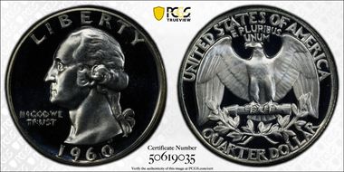 1960 25C PR67DCAM
