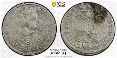 1643 3 Kr KM-852 Hall AU55