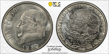 1982-Mo Peso KM-460 Closed 8 MS63