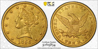 1855 $10 XF45
