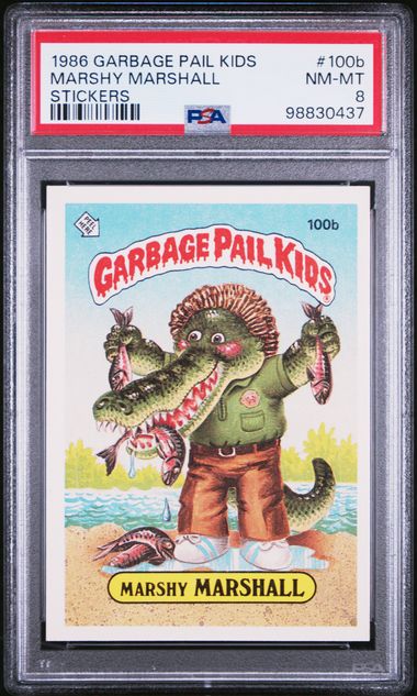 1986 Topps Garbage Pail Kids STICKERS #100B Marshy Marshall front