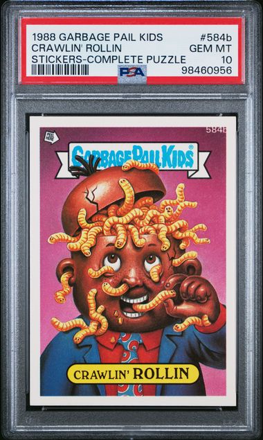 1988 Topps Garbage Pail Kids Series 14 Complete Puzzle Back #584B Crawlin' Rollin front