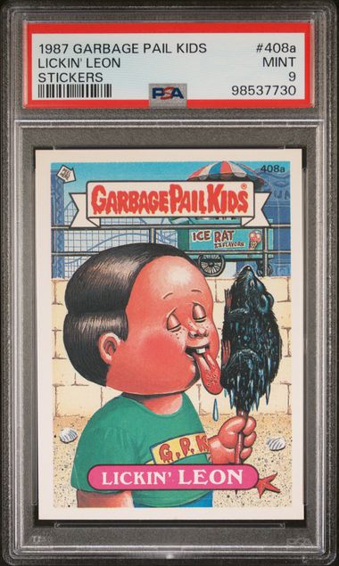 1987 Topps Garbage Pail Kids STICKERS #408A Lickin' Leon front