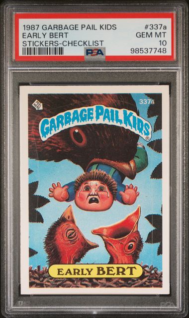 1987 Topps GARBAGE PAIL KIDS STICKERS CHECKLIST #337A Early Bert front