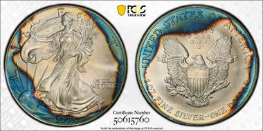 2002 $1 Silver Eagle MS66