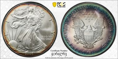2001 $1 Silver Eagle MS67