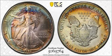 1986 $1 Silver Eagle MS65