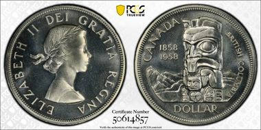 1958 S$1 British Columbia PL66