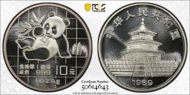 1989 10 Yn Panda Silver PAN-109A MS69