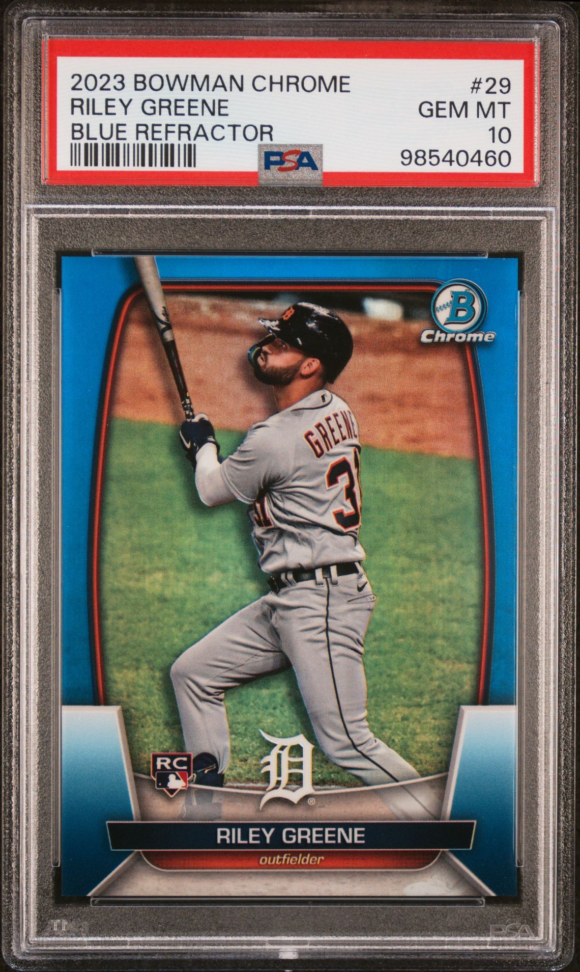 2023 Bowman BOWMAN CHROME Blue Refractor #29 Riley Greene front