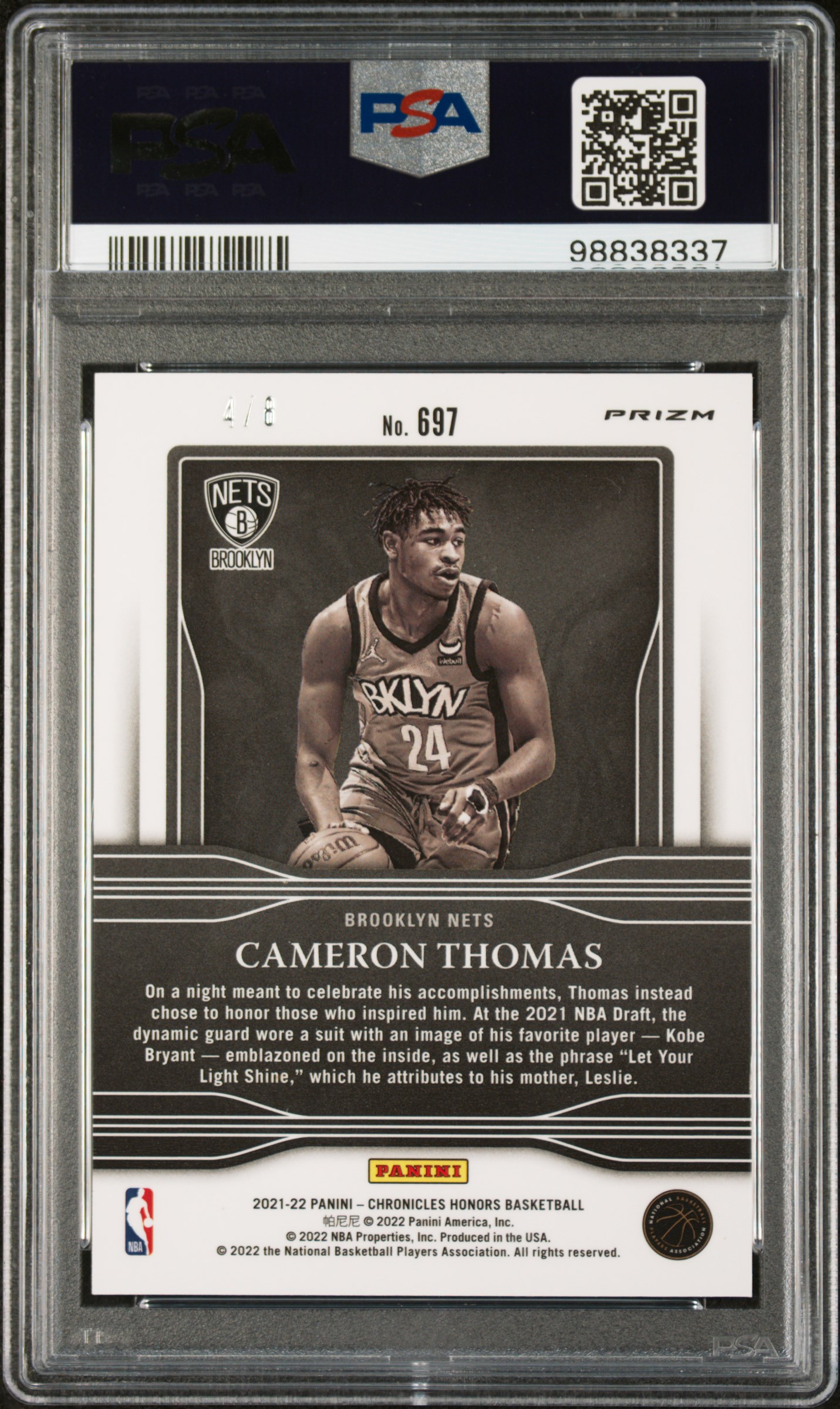 2021 Panini Chronicles Cameron Thomas #697 (Asia Lucky Envelopes) Mint 9 back