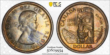 1958 S$1 British Columbia MS65