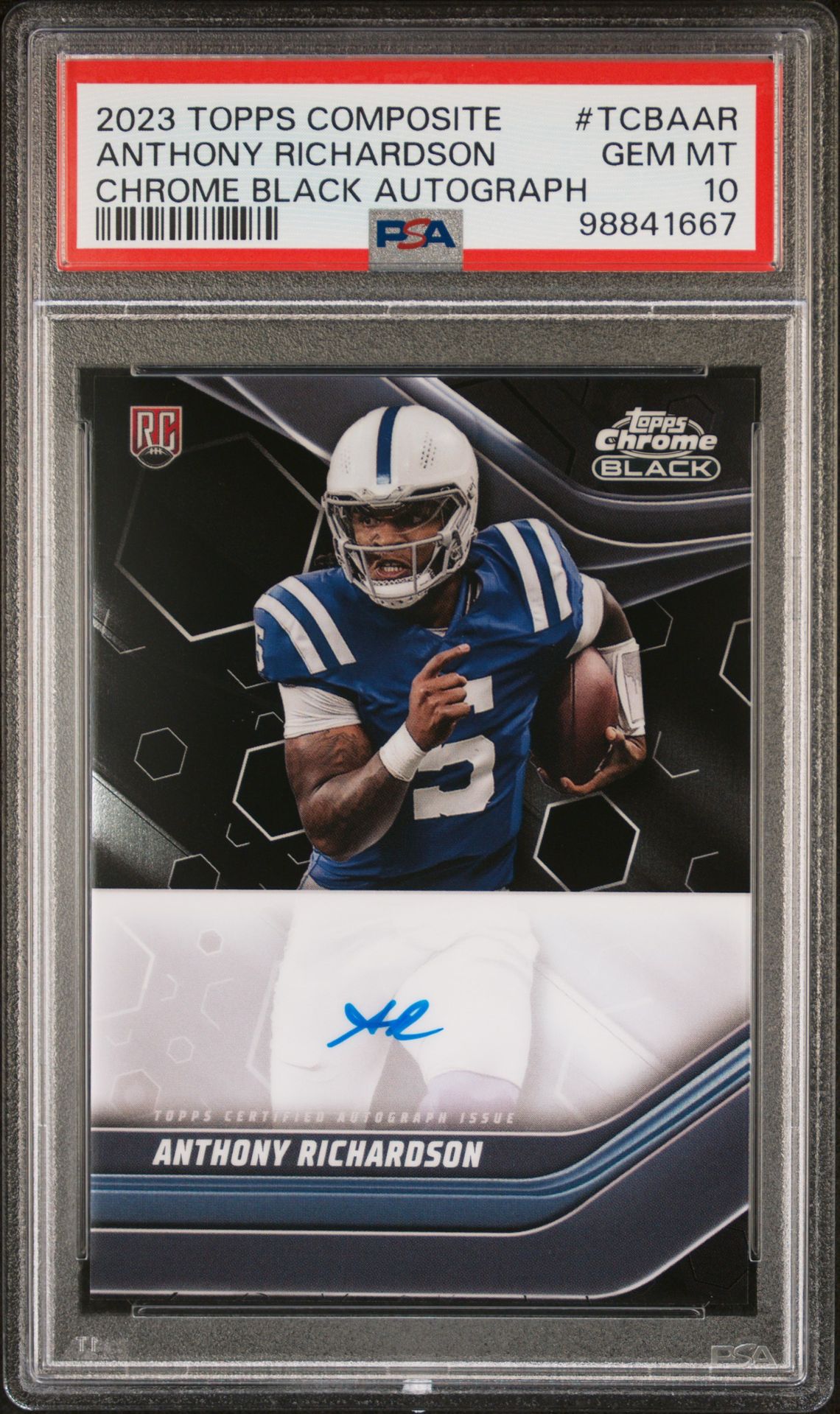 2023 Topps TOPPS COMPOSITE TOPPS CHROME BLACK AUTOGRAPHS #TCBAAR Anthony Richardson front