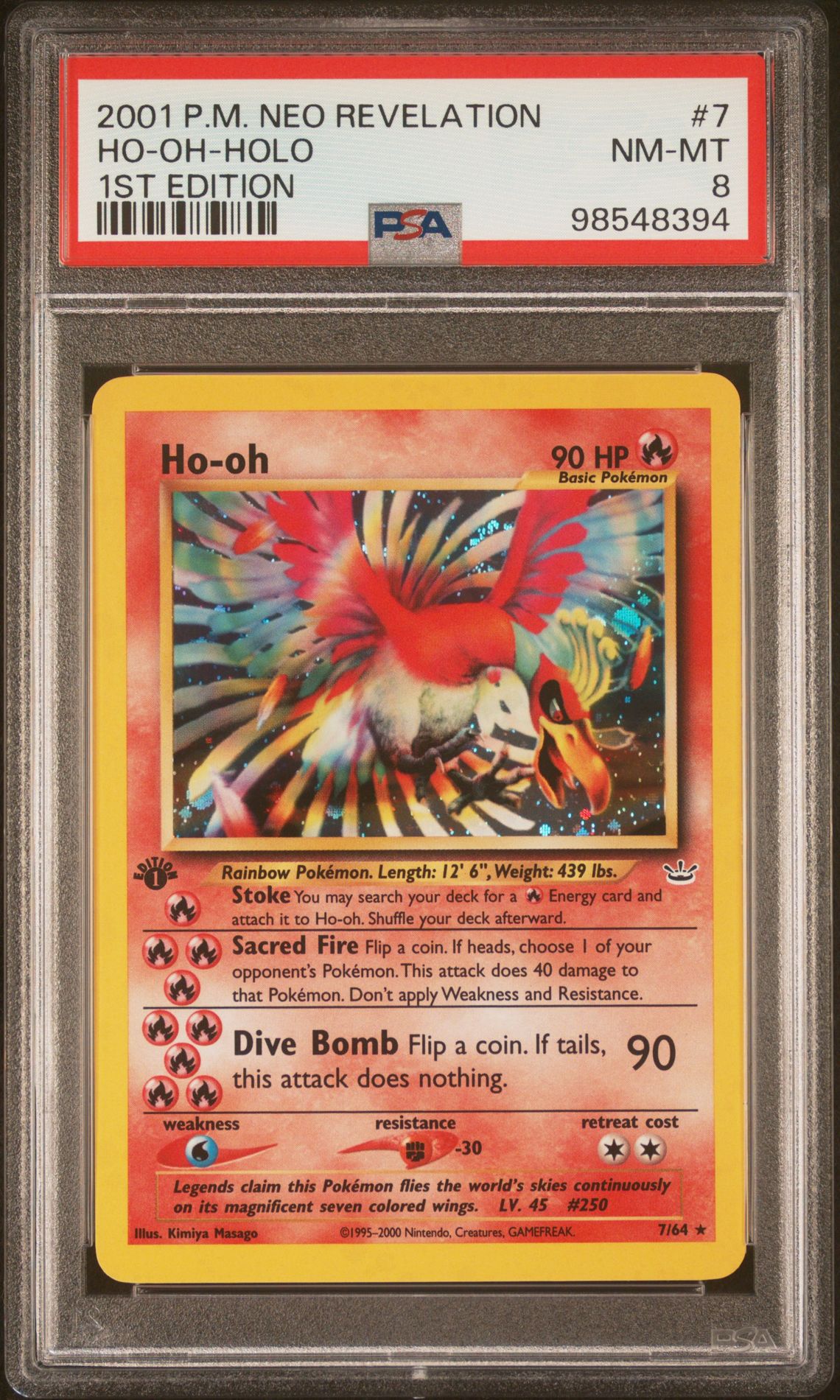 2001 Pokemon POKEMON NEO REVELATION 1ST EDITION #7 Ho-Oh-Holo front