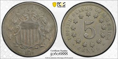 1867 5C No Rays N1