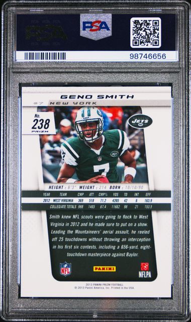 2013 Panini Prizm Geno Smith #238 (Camo Prizm) Gem Mt 10 back