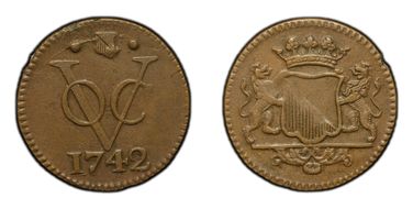 1742-VOC Duit AU50BN